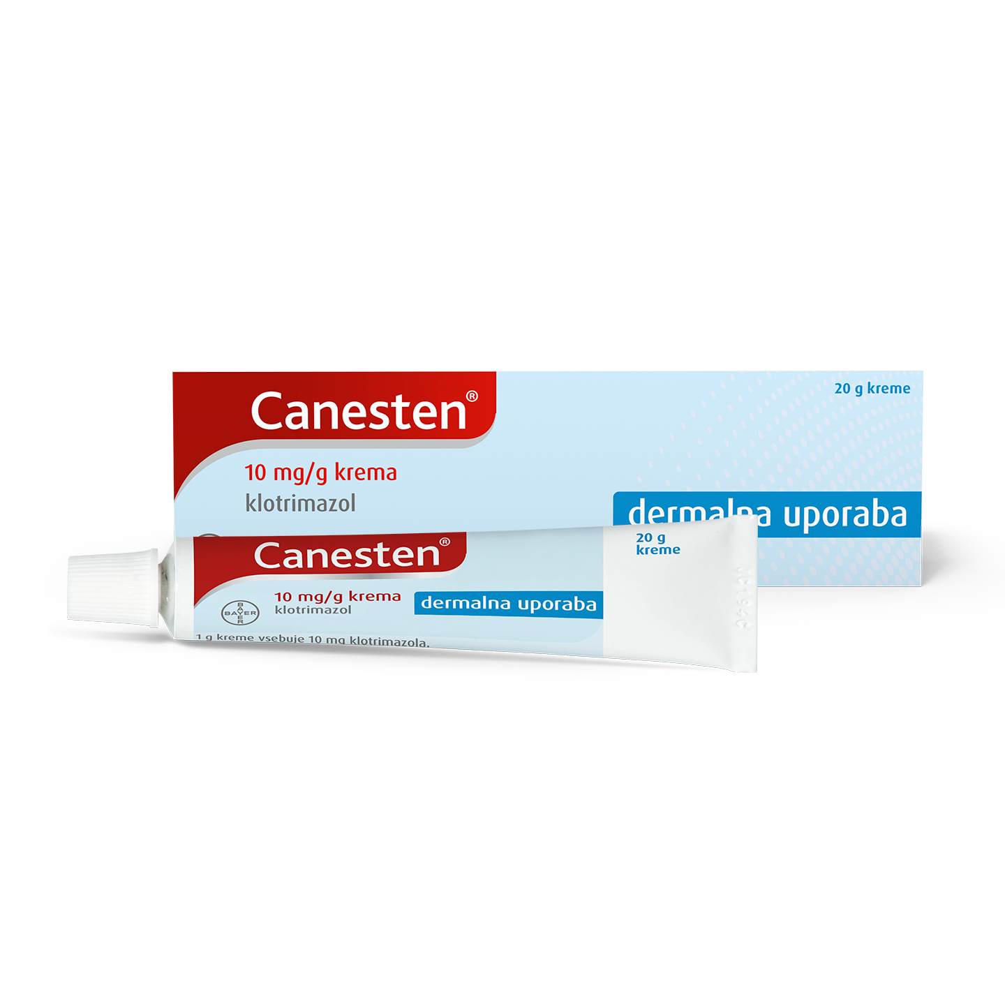 Canesten® 1 g krem për trajtimin e infeksionit mykotik të këmbëve dhe mykut të lëkurës